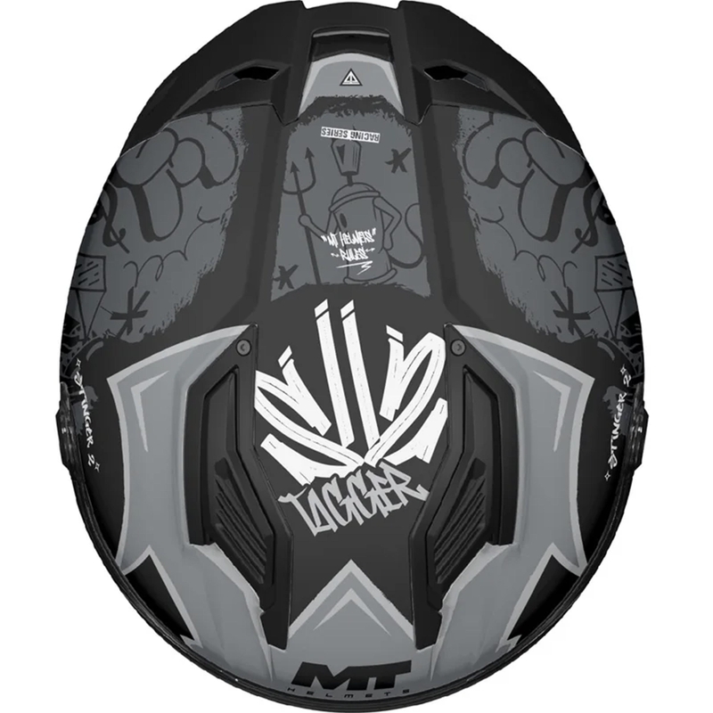 Casque intégral de moto MT Stinger 2 Tagger B2 noir-gris mat