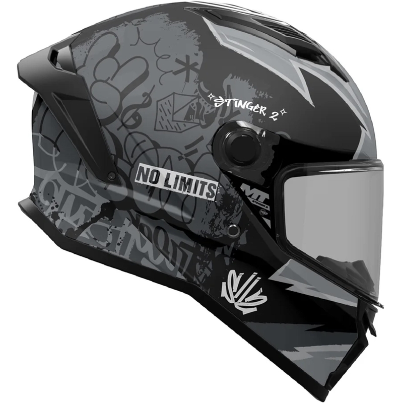 Casque intégral de moto MT Stinger 2 Tagger B2 noir-gris mat