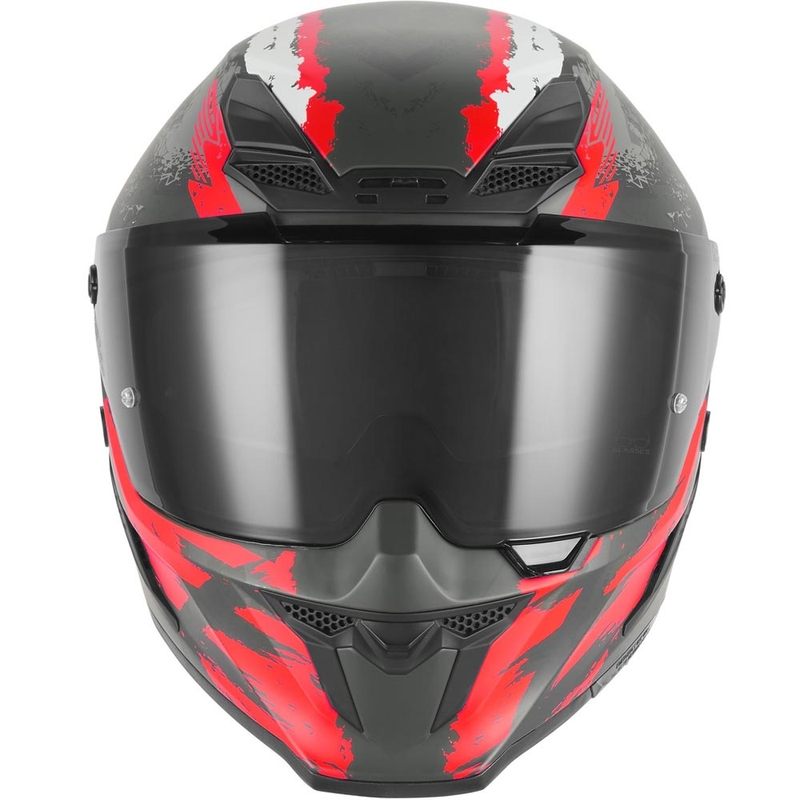 Casque intégral de moto NOX Exklusiv Goliath Cut'D noir mat-rouge