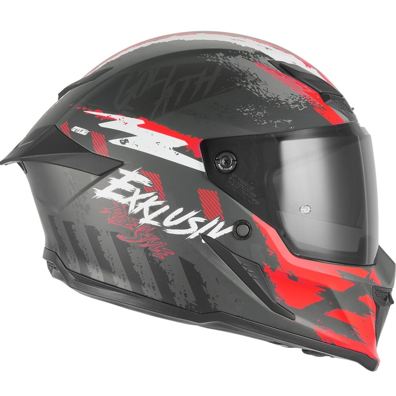 Casque intégral de moto NOX Exklusiv Goliath Cut'D noir mat-rouge
