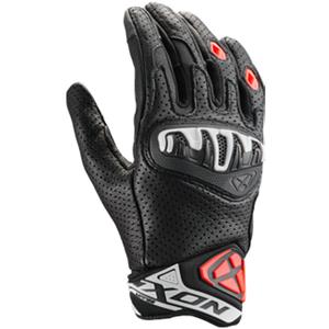 Gants de moto en cuir IXON Mirage, noir-blanc-rouge