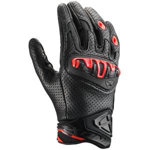 Gants de moto en cuir IXON Mirage, noir et rouge