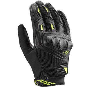 Gants de moto IXON Rise Air 2 noir et jaune fluo