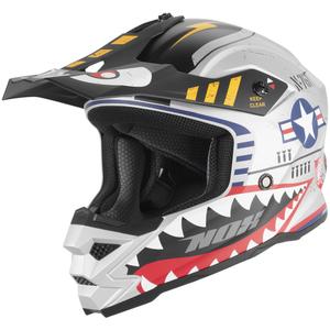 Casque de motocross enfant NOX N761 Fly Fighter argent multicolore