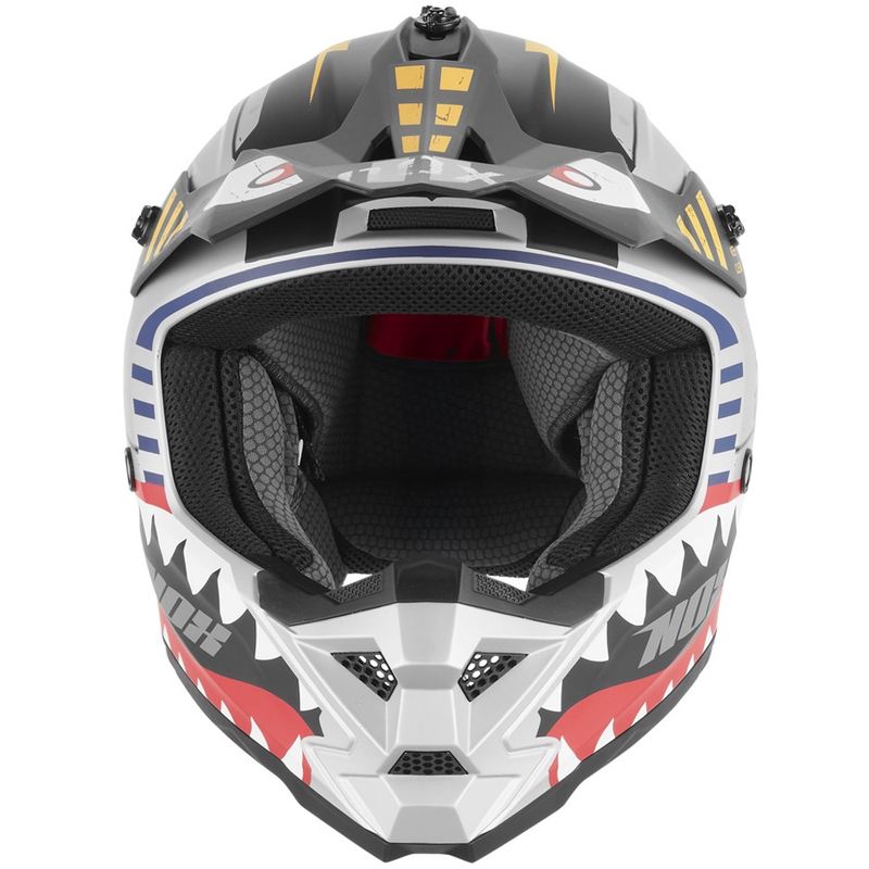 Casque de motocross enfant NOX N761 Fly Fighter argent multicolore