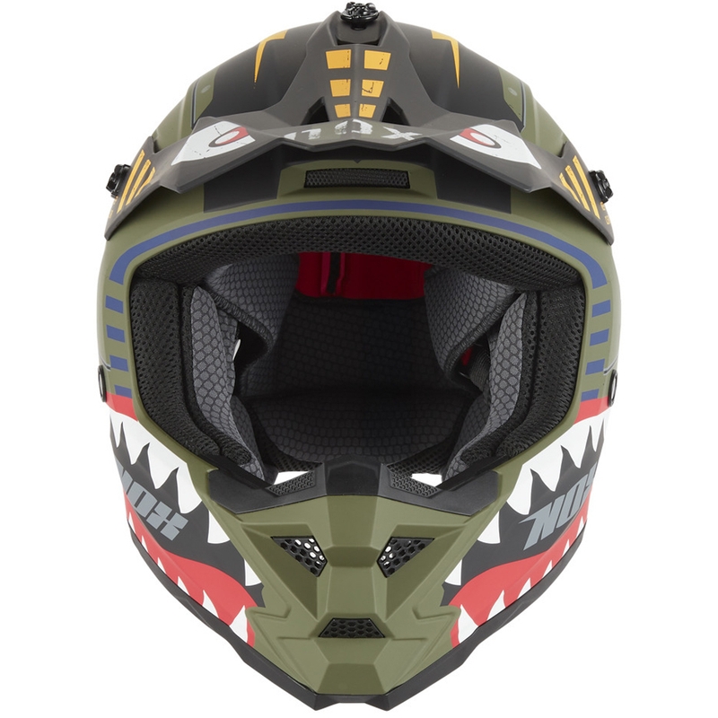 Casque de motocross enfant NOX N761 Fly Fighter kaki multicolore