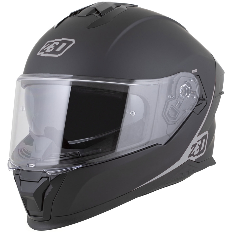 Casque intégral de moto ZED K40 noir mat-gris foncé