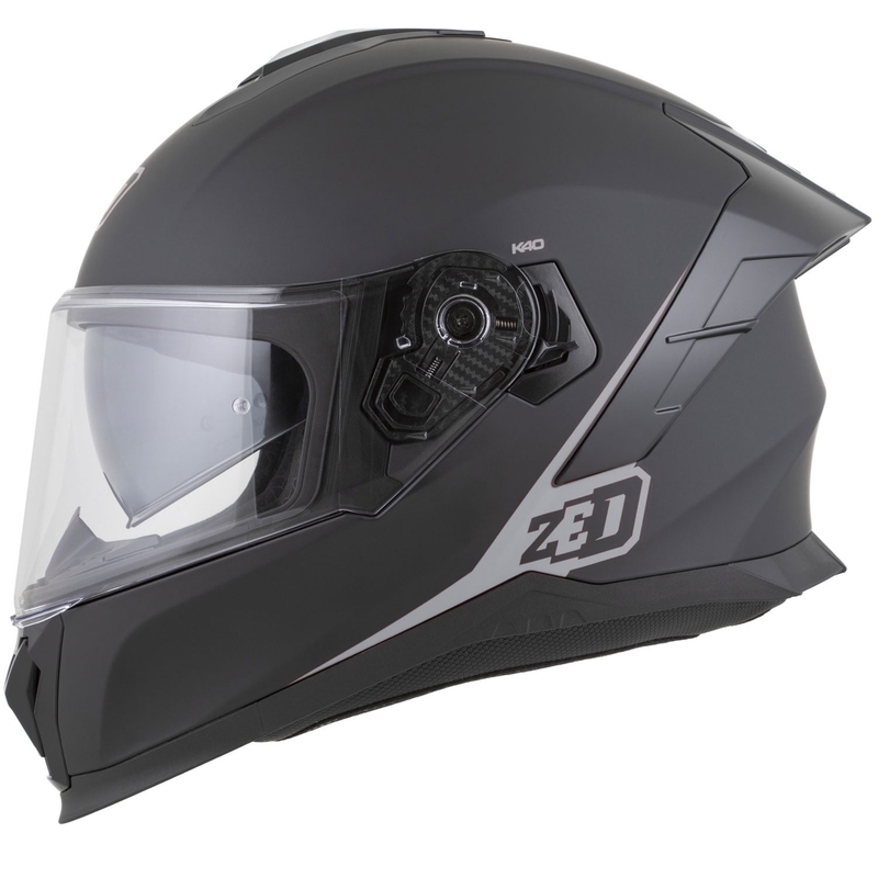 Casque intégral de moto ZED K40 noir mat-gris foncé