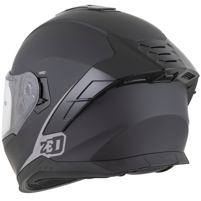 Casque intégral de moto ZED K40 noir mat-gris foncé