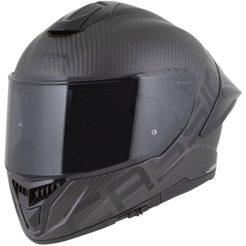 Casque intégral moto Cassida Integral GTS 2.1 Plus Carbon, noir et blanc mats.