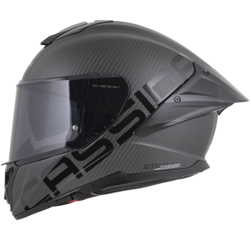 Casque intégral moto Cassida Integral GTS 2.1 Plus Carbon, noir et blanc mats.