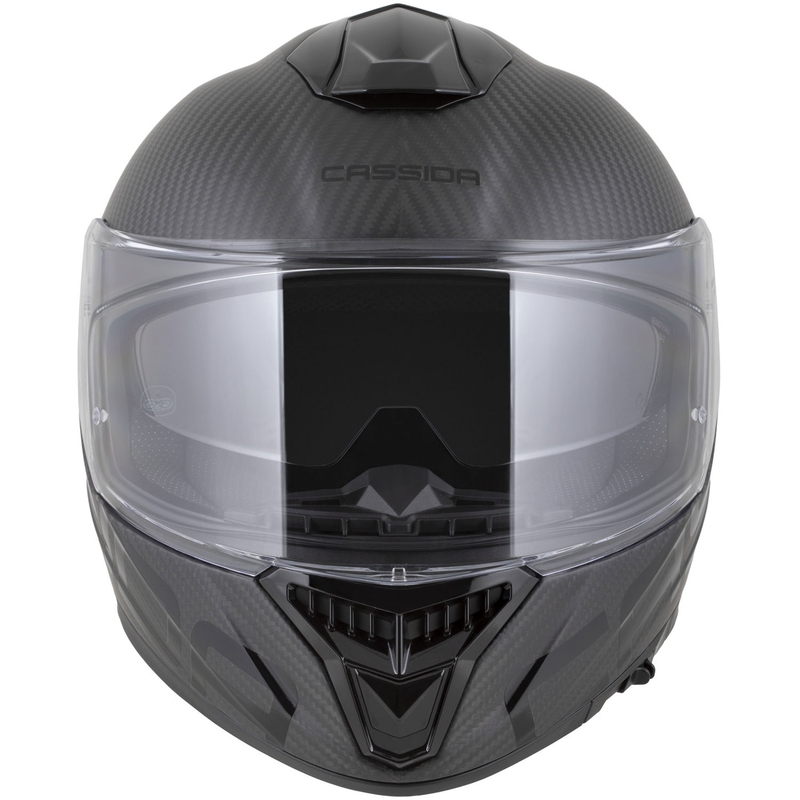 Casque intégral moto Cassida Integral GTS 2.1 Plus Carbon, noir et blanc mats.