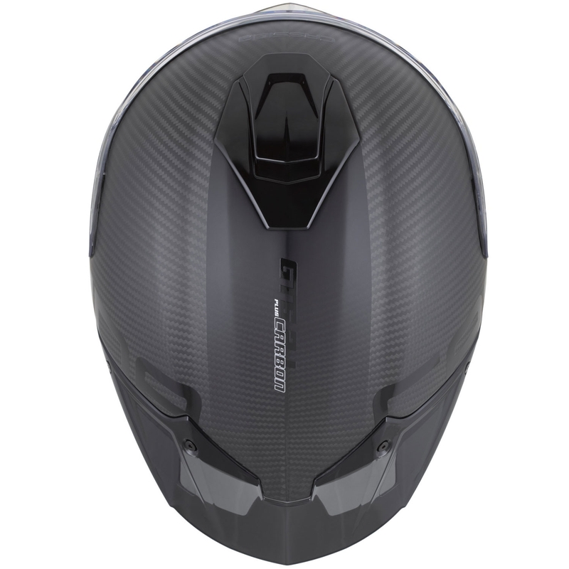 Casque intégral moto Cassida Integral GTS 2.1 Plus Carbon, noir et blanc mats.