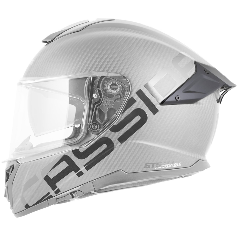 Casque intégral moto Cassida Integral GTS 2.1 Plus Carbon, noir et blanc mats.