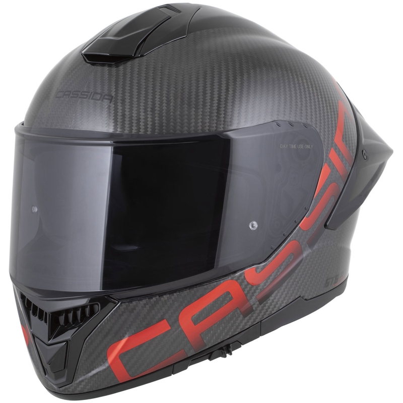 Casque intégral de moto Cassida Integral GTS 2.1 Plus Carbon, rouge carbone mat