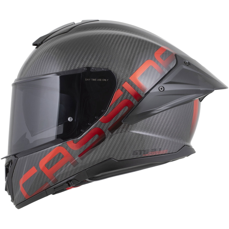 Casque intégral de moto Cassida Integral GTS 2.1 Plus Carbon, rouge carbone mat