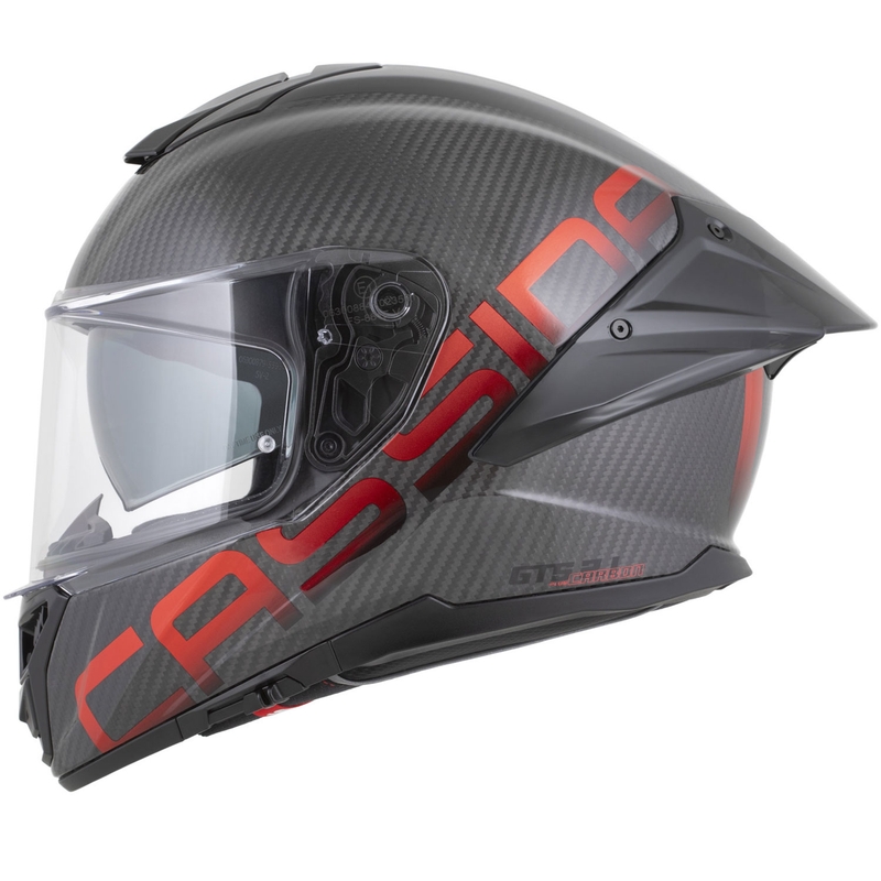 Casque intégral de moto Cassida Integral GTS 2.1 Plus Carbon, rouge carbone mat