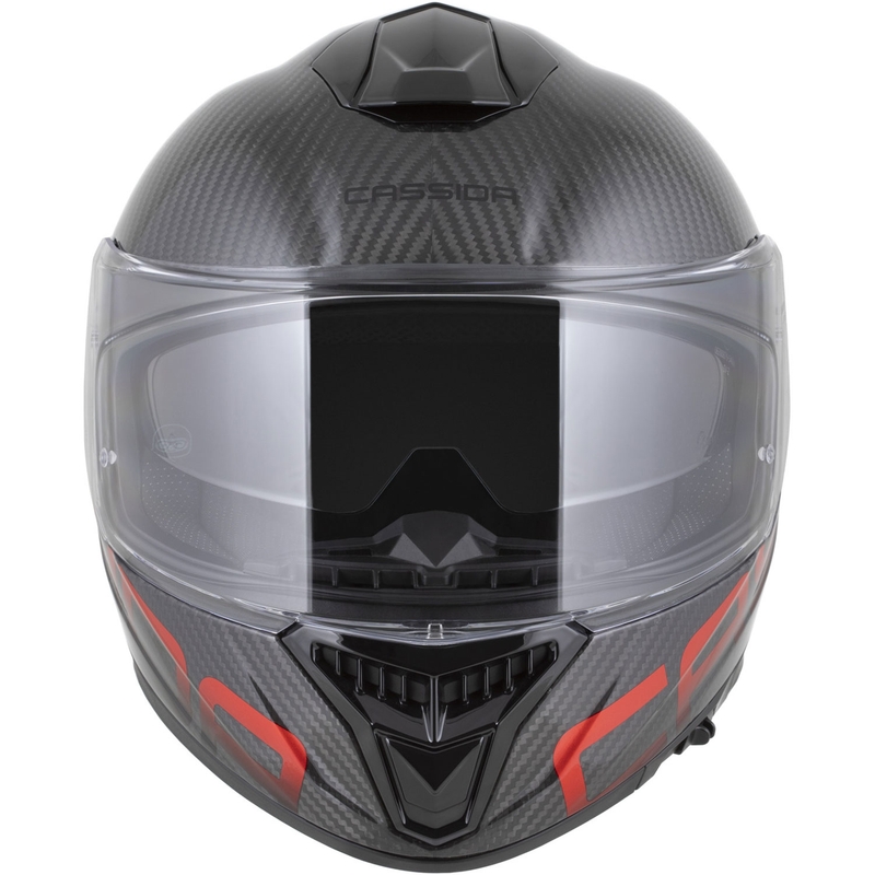 Casque intégral de moto Cassida Integral GTS 2.1 Plus Carbon, rouge carbone mat