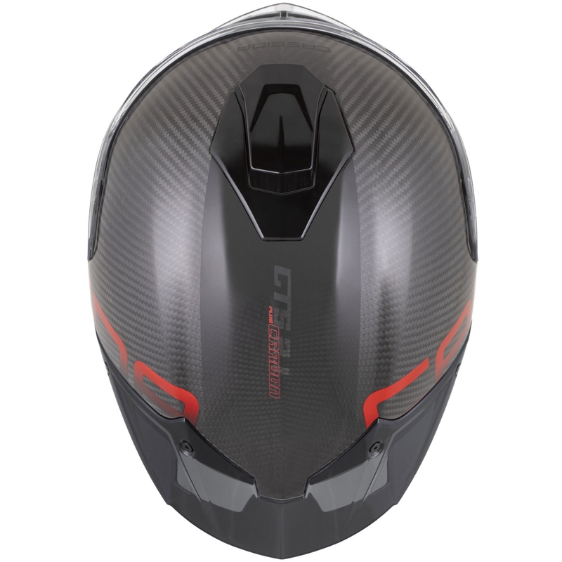 Casque intégral de moto Cassida Integral GTS 2.1 Plus Carbon, rouge carbone mat