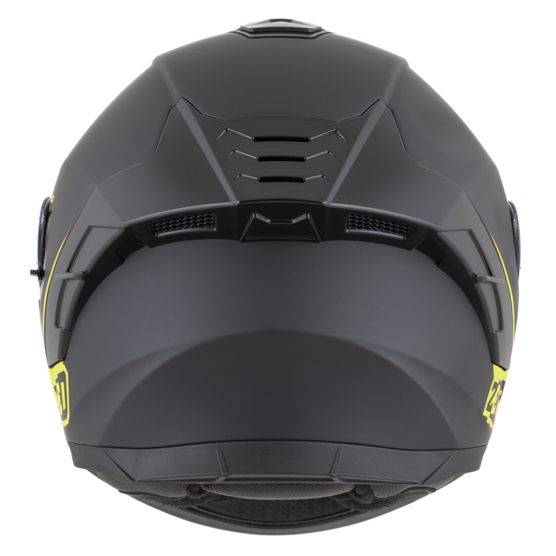 Casque intégral de moto ZED K40 noir mat-jaune fluo
