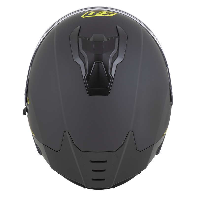 Casque intégral de moto ZED K40 noir mat-jaune fluo