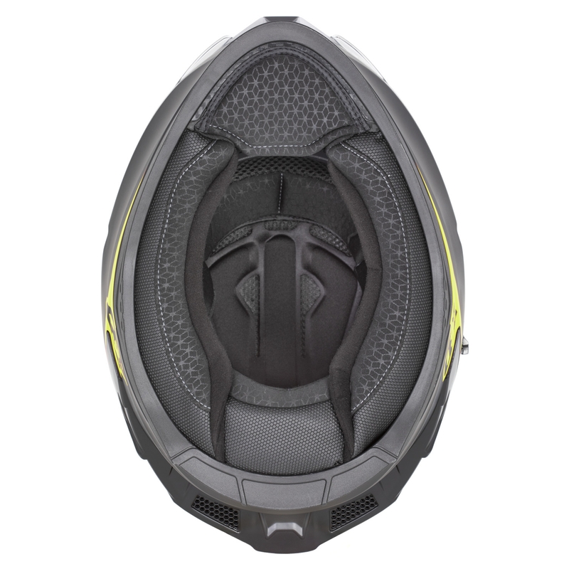 Casque intégral de moto ZED K40 noir mat-jaune fluo