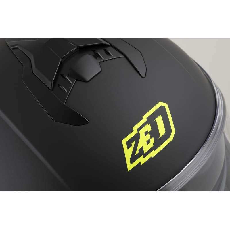 Casque intégral de moto ZED K40 noir mat-jaune fluo