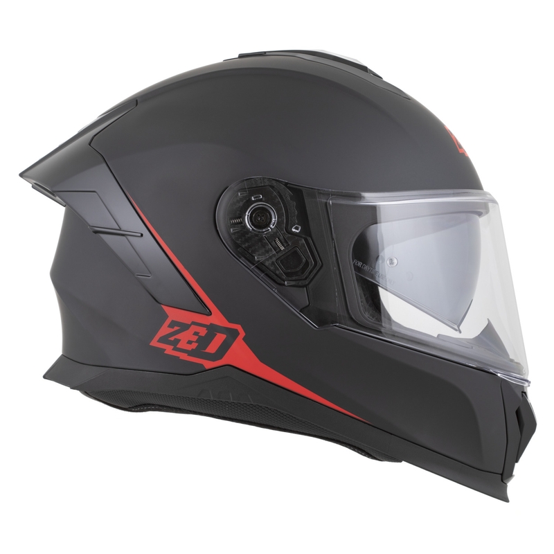 Casque intégral de moto ZED K40 noir mat-rouge
