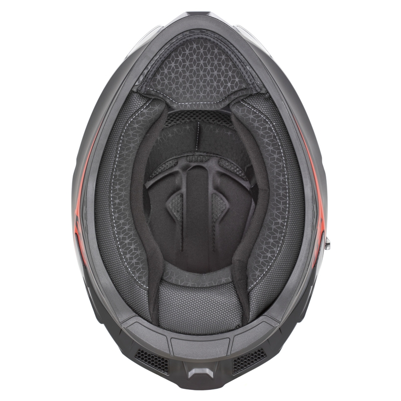 Casque intégral de moto ZED K40 noir mat-rouge