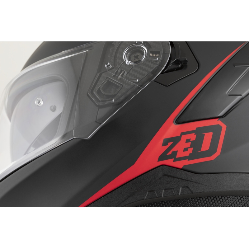 Casque intégral de moto ZED K40 noir mat-rouge