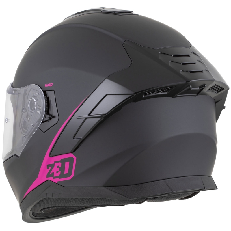 Casque intégral de moto ZED K40 noir mat-rose