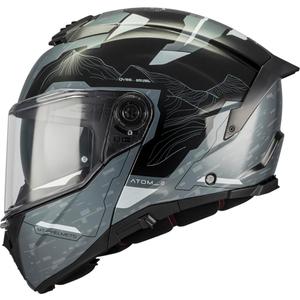 Casque de moto modulable MT Atom 2 SV Highlands C2 noir-gris