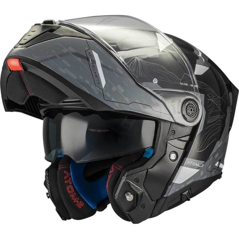 Casque de moto modulable MT Atom 2 SV Highlands C2 noir-gris