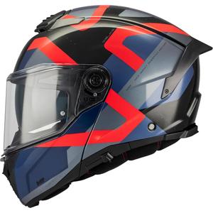 Casque de moto modulable MT Atom 2 SV Dexter B15 bleu-noir-rouge