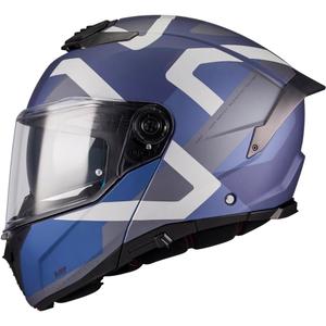 Casque de moto modulable MT Atom 2 SV Dexter C2 bleu-gris mat