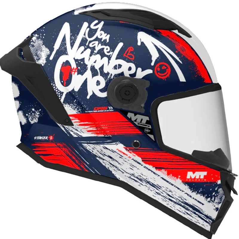 Casque intégral de moto pour enfant MT Stinger 2 Rocket C17 bleu-rouge-blanc