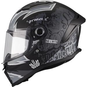 Casque intégral de moto pour enfant MT Stinger 2 Tagger B2 noir-gris mat