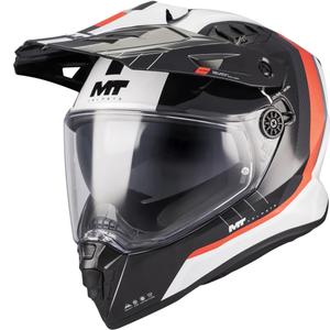 Casque de moto enduro MT Track SV Nomad A15 blanc-noir-rouge