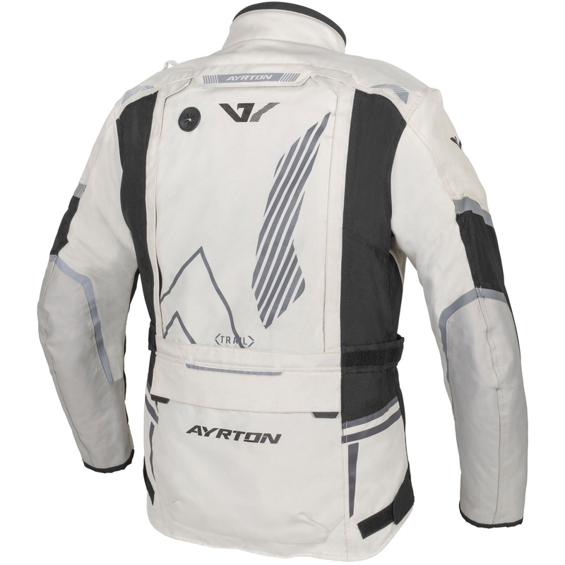 Veste de moto Ayrton Trail blanche-noire-grise