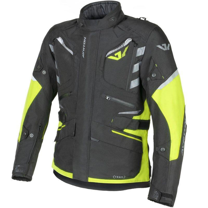 Veste de moto Ayrton Trail noir-jaune fluo-gris