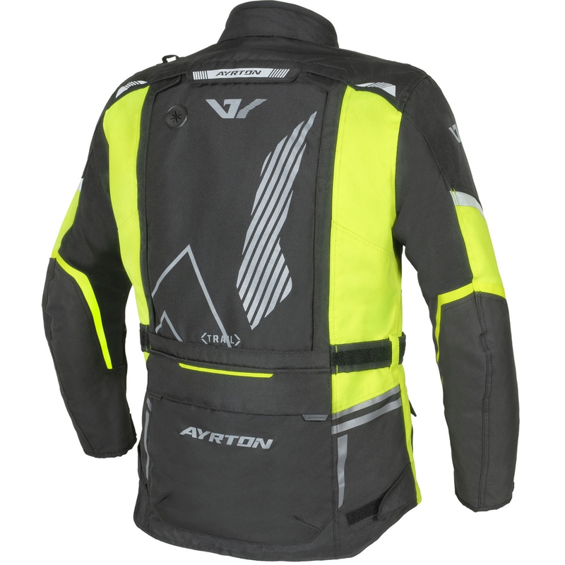 Veste de moto Ayrton Trail noir-jaune fluo-gris