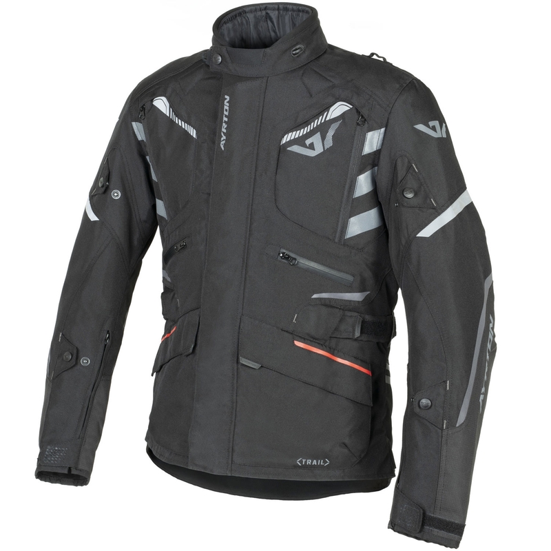 Veste de moto Ayrton Trail noire-grise-rouge
