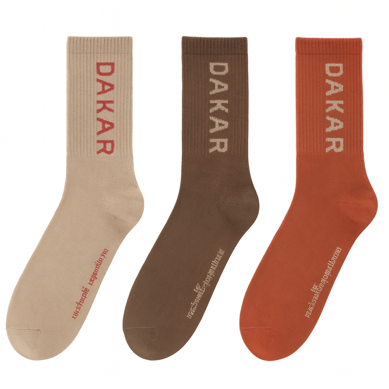 Ensemble chaussettes Dakar Athlan beige-rouge