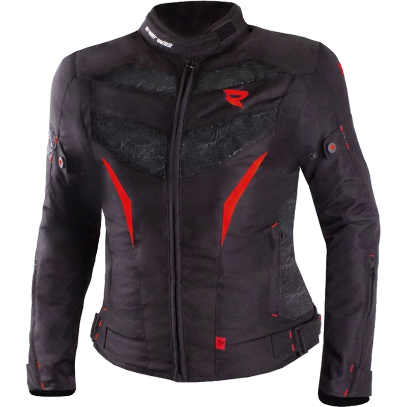 Veste moto femme Street Racer Rose noir et rouge