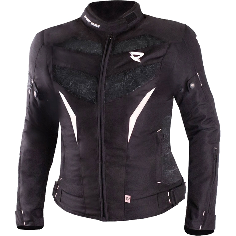 Veste moto femme Street Racer Rose noir et blanc