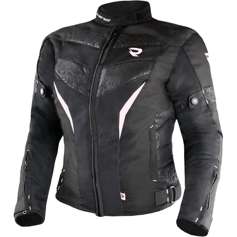 Veste de moto Street Racer Rose Air noir et blanc pour femmes