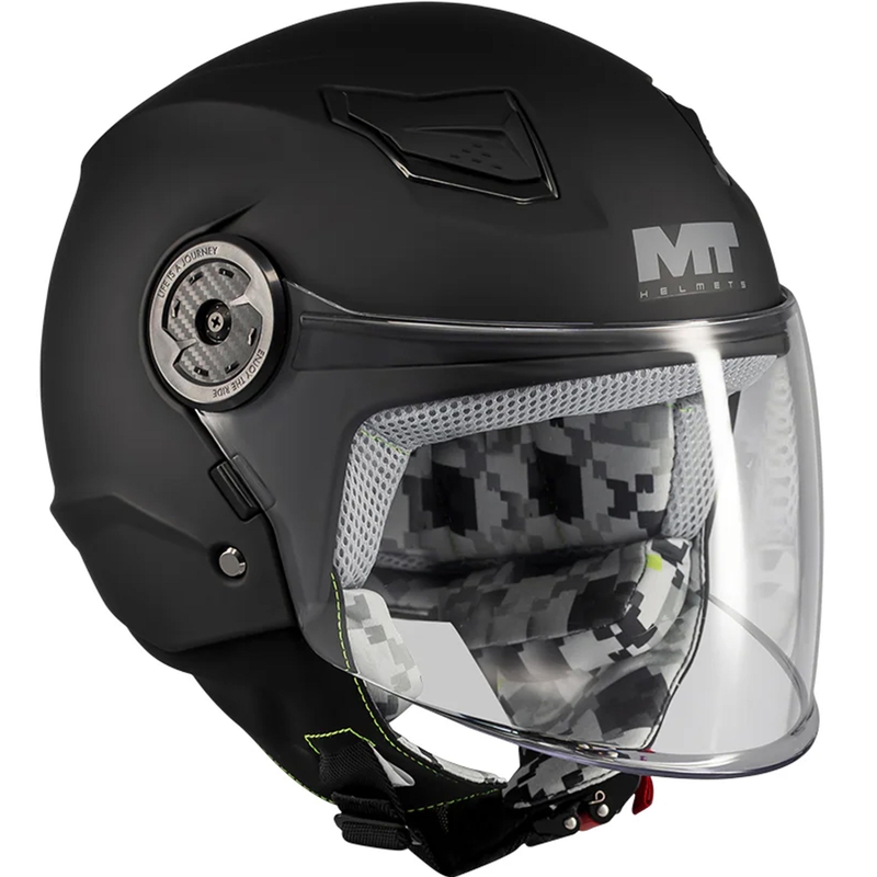 Casque de moto ouvert pour enfant MT Lite Pure A1 noir mat