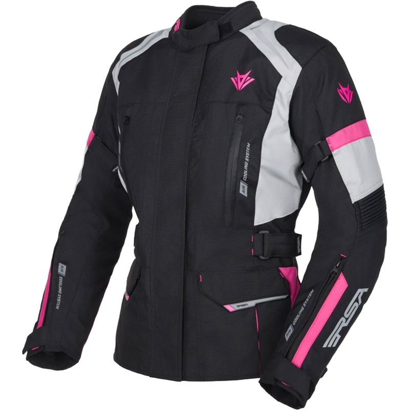 Veste moto femme RSA EXO 2 noir-gris-rose