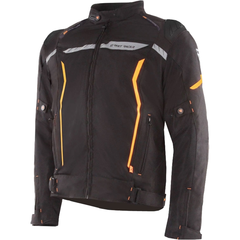 Veste moto Street Racer Flex EVO noir-orange