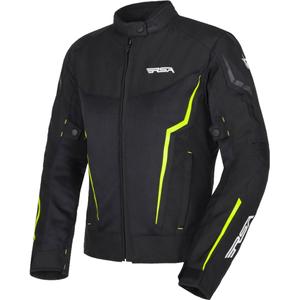 Veste de moto RSA Bolt noir-blanc-jaune fluo pour femme